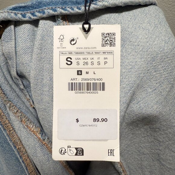 Zara | Cropped Denim Trench | S - Picture 6 of 6